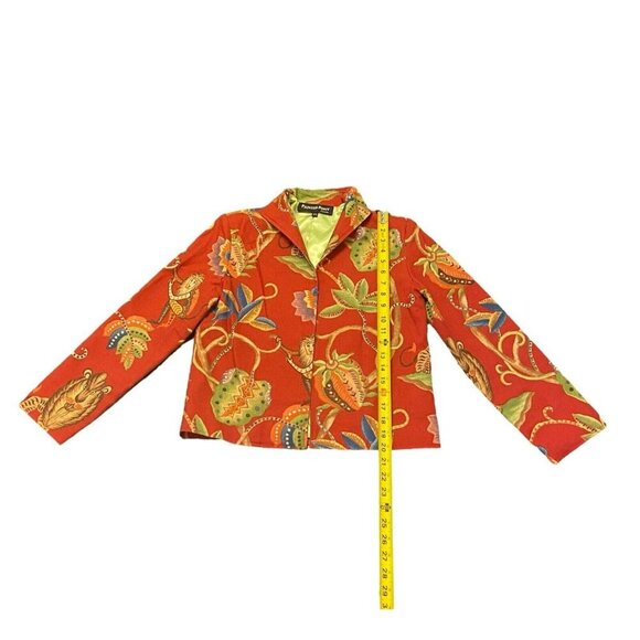 Vintage Painted Pony Blazer Jacket XS Jungle Monkey Red Green Made In USA - Picture 3 of 6